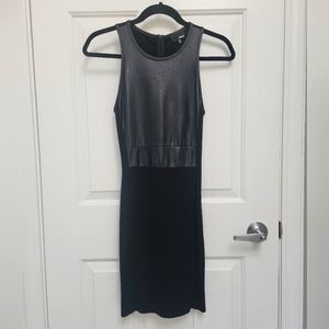 Aritzia Wilfred Free Elin Dress Black Faux Leather Sheath Dress